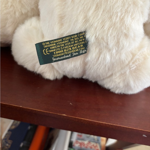 White Teddy Bear Plush Stuffed Animal Fully Jointed Vermont Teddy Bear Excellent - Picture 5 of 6